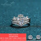 Inbeaut 925 Серебряная корона Moissanite Свадебные Кольца Набор отличного кроя 0,8 ct Pass алмазное испытание D Moissanite кольцо женское ювелирное изделие