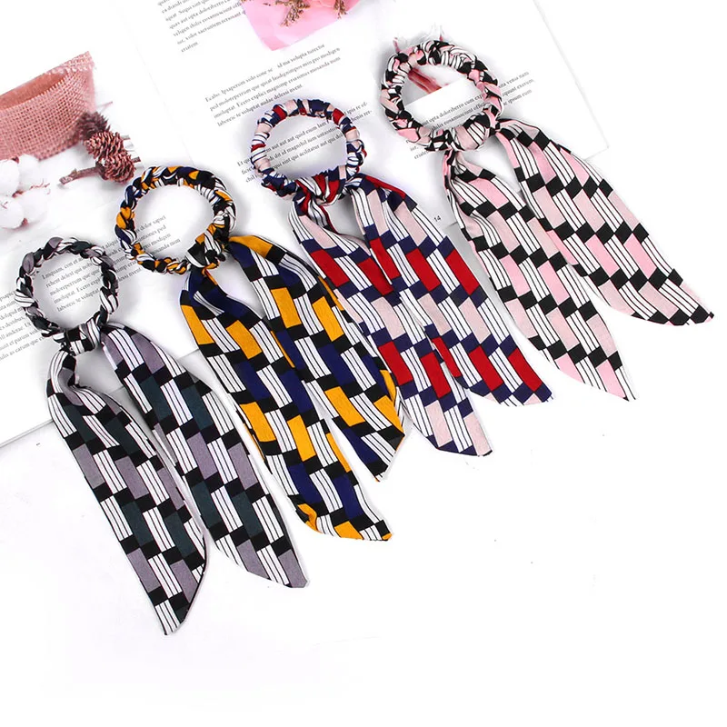 Женская плетеная повязка на голову эластичная лента для волос с принтом в виде