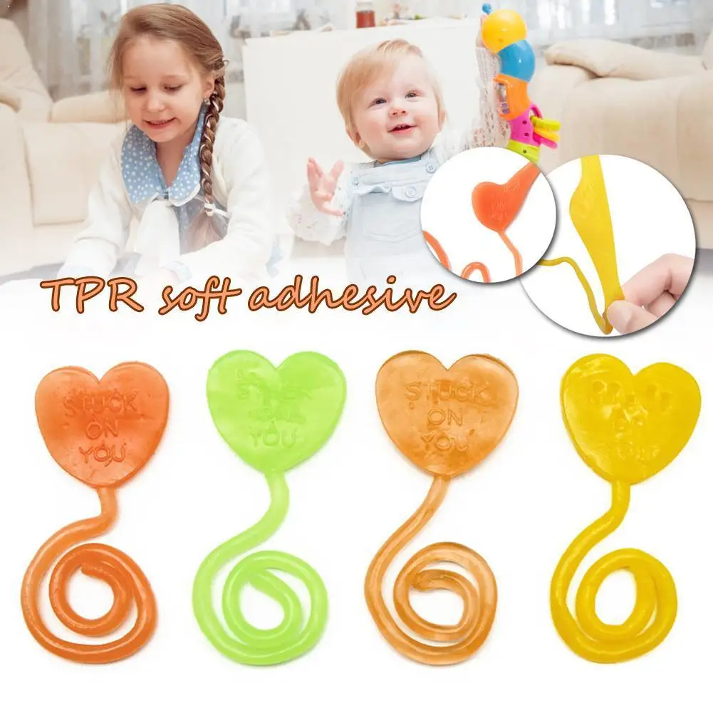 

Love Heart Sticky Soft Hand Elastic Stretch Toy Valentine's Toy Gift Sticky Soft Day Kids Heart Funny Favors Party Z7P3