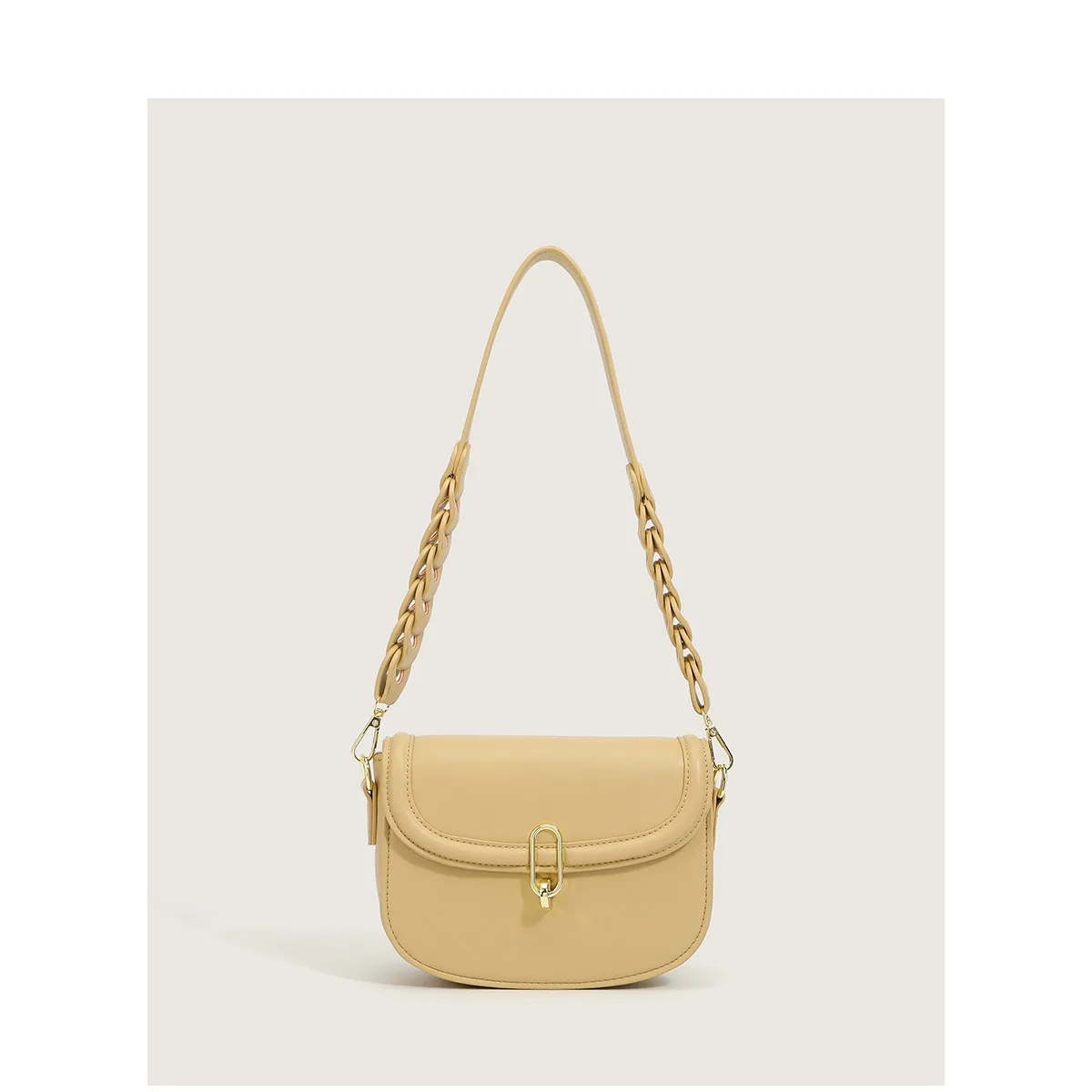 

Saddle Bag Female 2021 New Fashion Trend Western Style Design Female Bags Shoulder Crossbody Bag Underarm Bag Wild White Bag