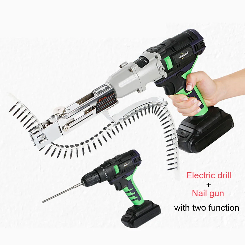 Беспроводной пистолет для ногтей AMYAMY с литиевым аккумулятором 21 в электрический