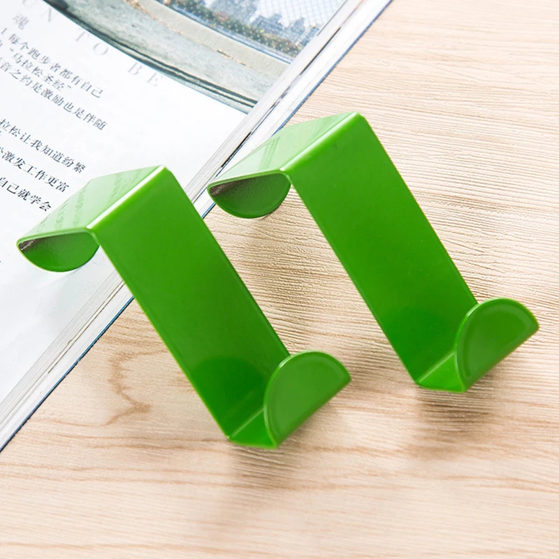 

2 Pcs Home Kitchen Door Stainless Steel Hooks Self Holder Hanger Hang Coat Hooks Drawer Cabinet Towel Clothes Door Hanging
