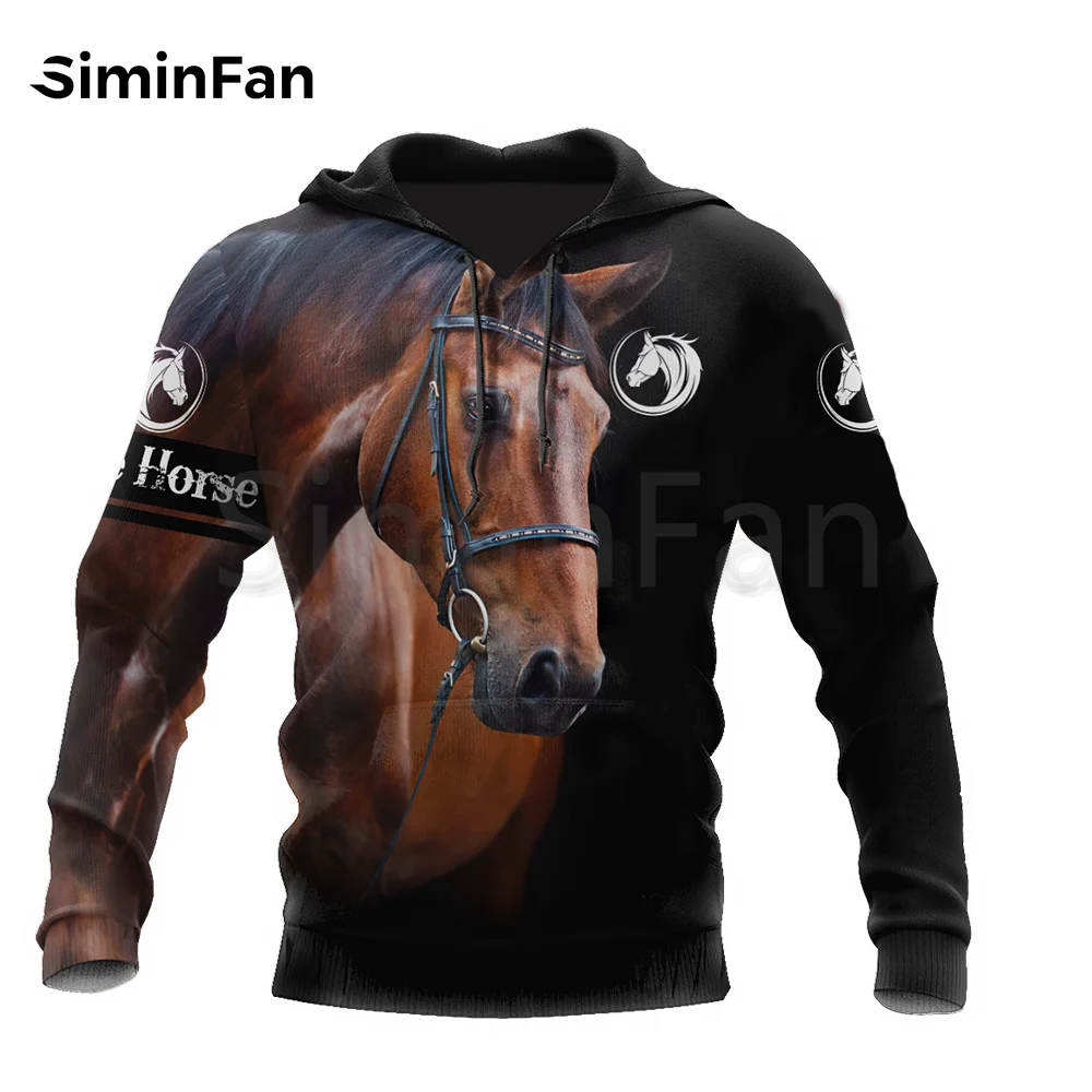 Мужские толстовки с 3D принтом Love Horse унисекс Повседневный Свитшот Harajuku пуловер