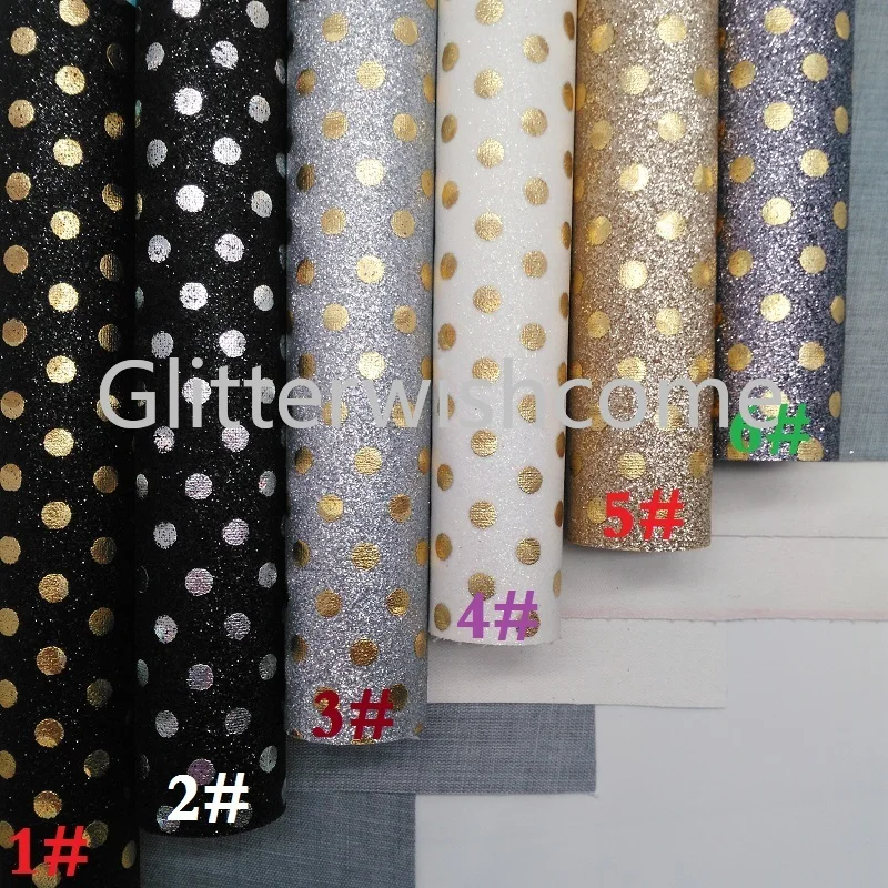 Glitterwishcome 21X29 см A4 размер винил для бантов Печатный горошек блестящая кожа ткань искусственная кожа листы для бантов, GM337A