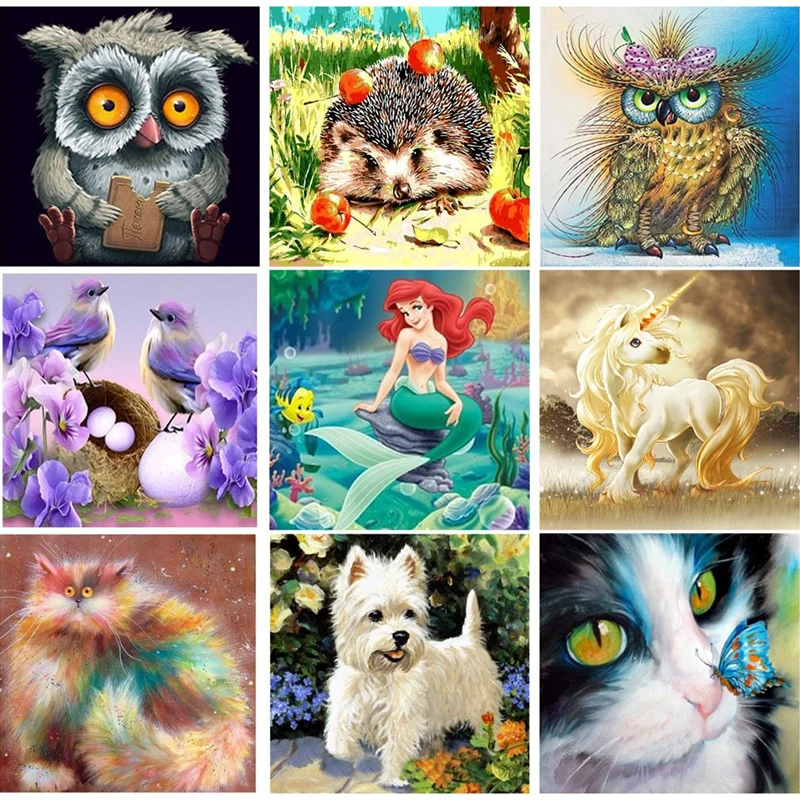 Алмазная вышивка сделай сам Набор для вышивки крестиком картина с животными из