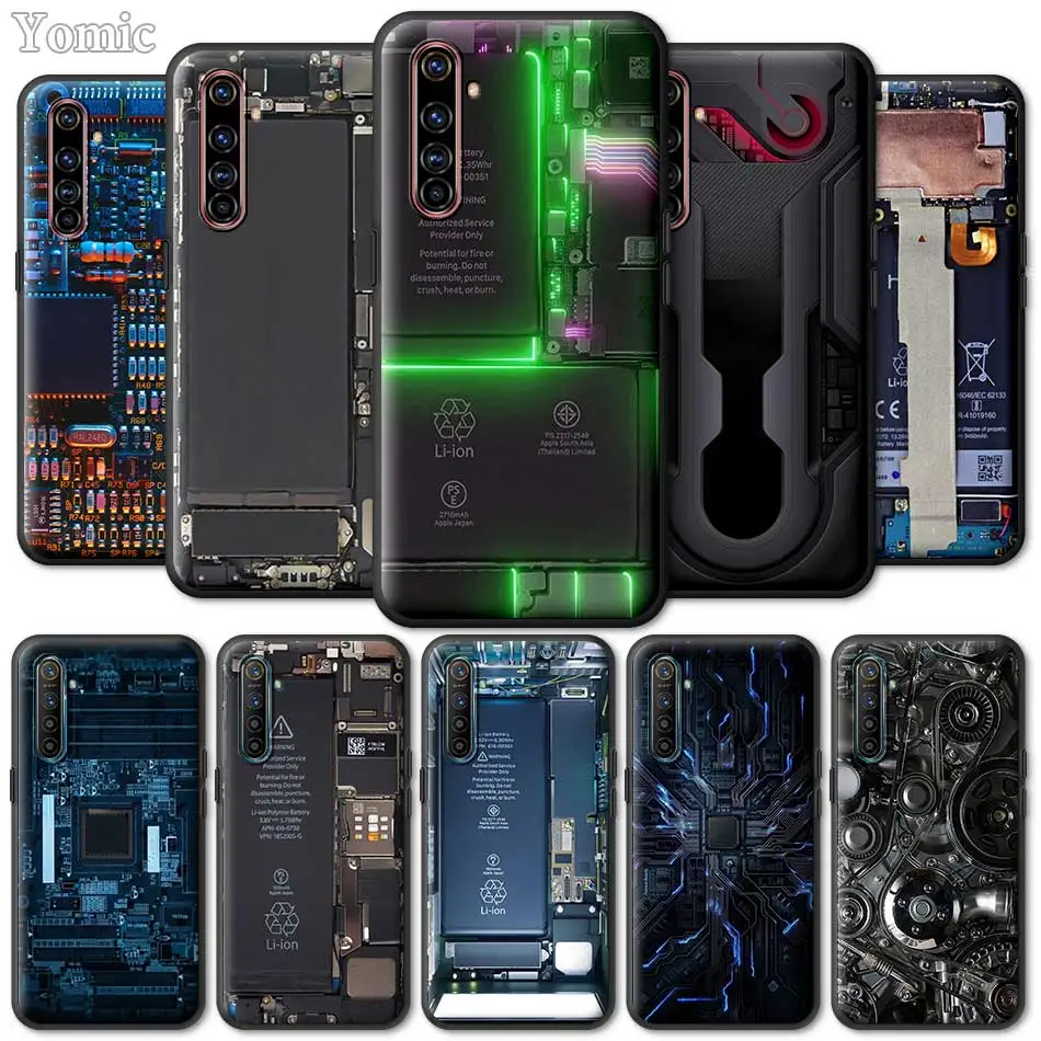 

Inside Electronics Very Cool TPU Case for Realme X50 5G X2 5 6 Pro 5i 6i XT C3 Narzo 10 10A Black Silicone Mobile Phone Cover