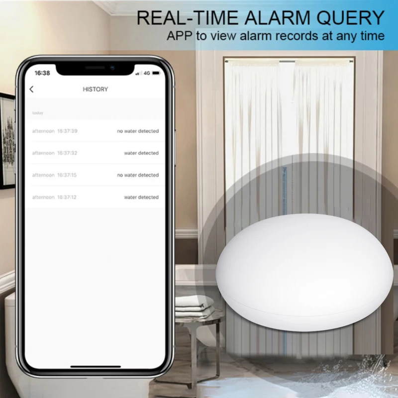 

Tuya Home Alarm Water Leakage Alarm Independent WIFI Water Leak Sensor Detector Flood Alert Overflow Security Alarm System