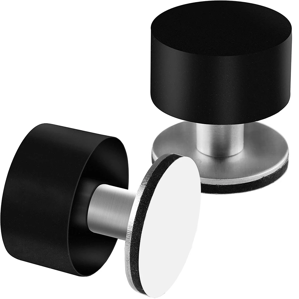 

Household Heavy Duty Door Stops Stainless Steel Rubber Stopper Adhesive Door Accessories with Stickers Included Pack of 2