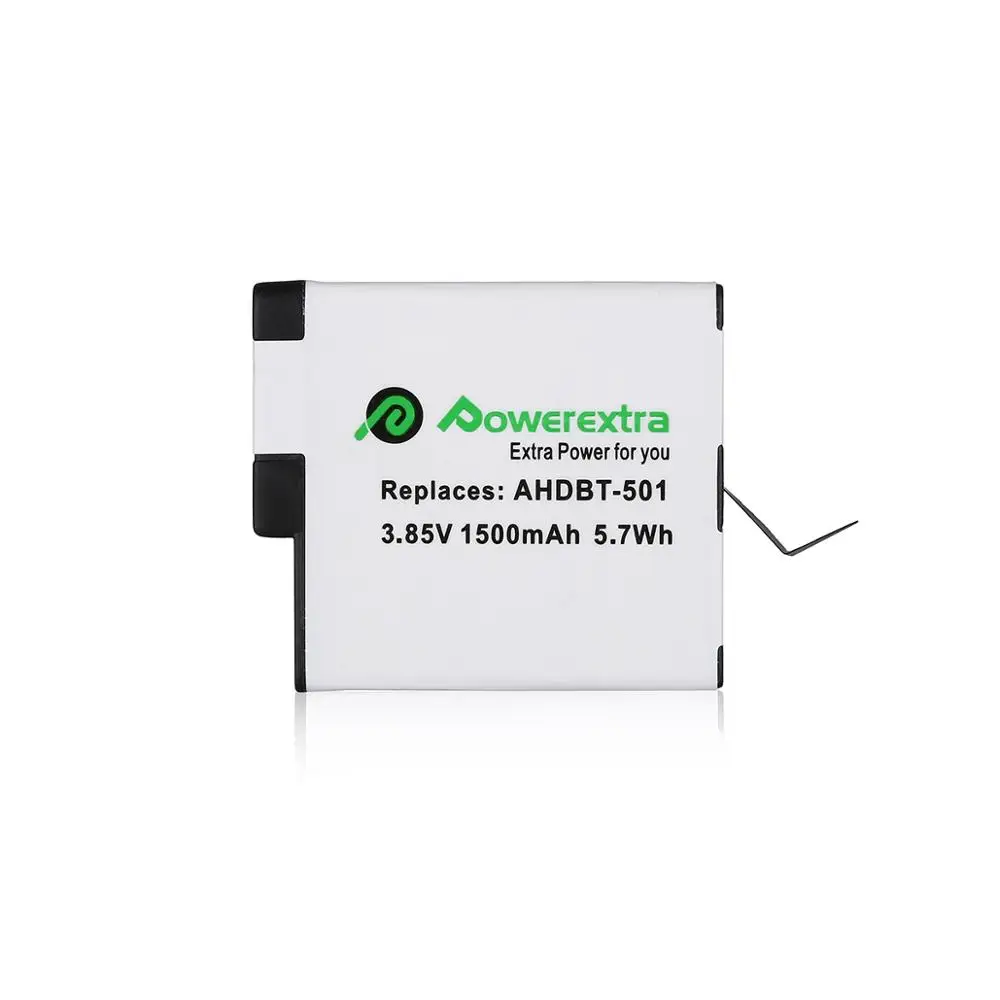 

Powerextra 1500mAh AHDBT-501 Battery For Gopro Hero 5 / 6 / 7 2018