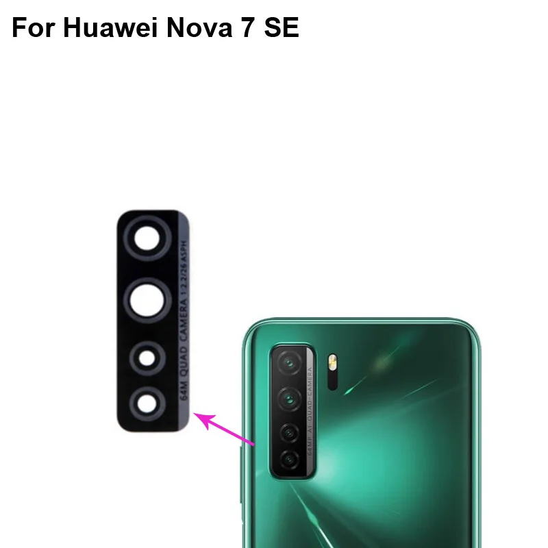 

High quality For Huawei Nova 7 SE 5G Back Rear Camera Glass Lens test good For Huawei Nova 7SE Replacement Parts Nova7 SE