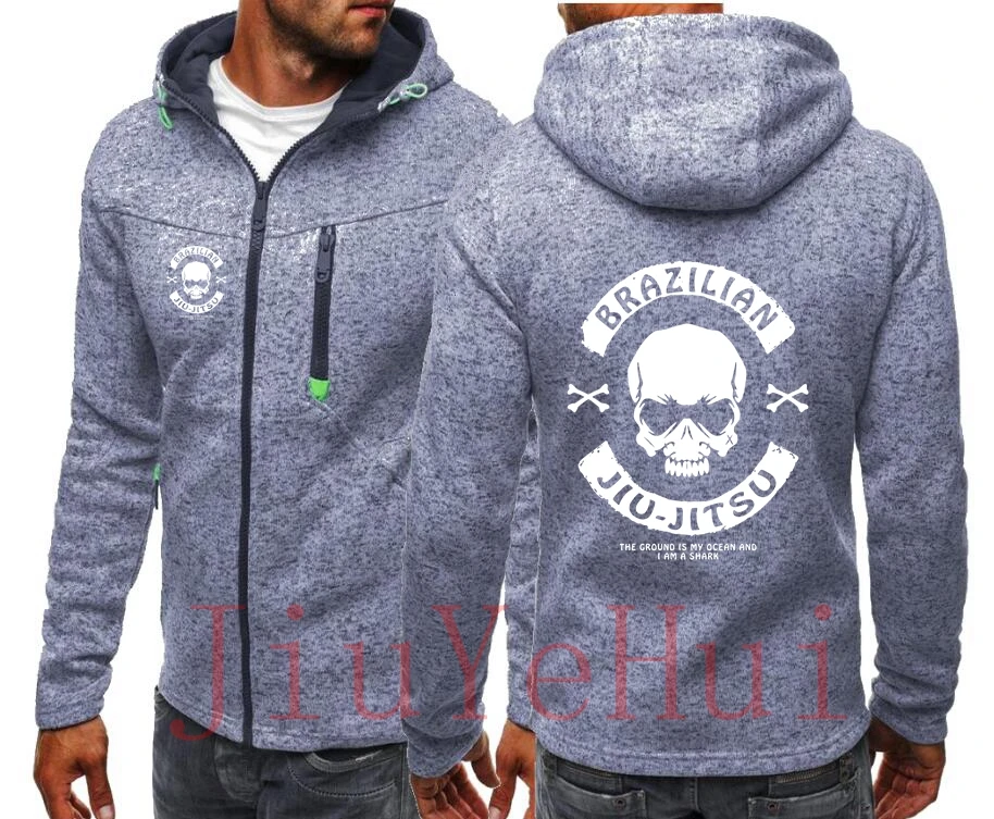 Толстовка мужская с капюшоном худи в бразильском стиле изображением черепа