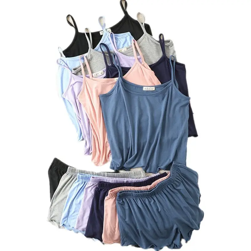 

Summer Suit Shorts and Top Pajamas for Women Plus Size Homewear Loose Soft Modal Lady Pajamas Set Home Clothes Female Sleepwear