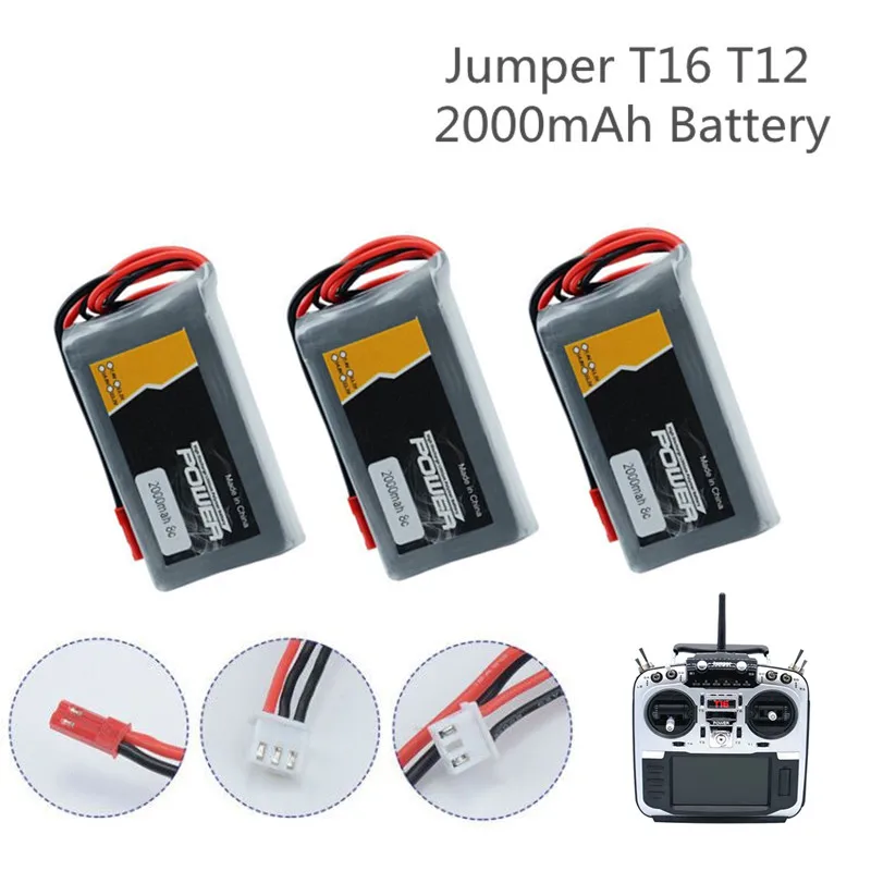 

Литий-Полимерный Аккумулятор 7,4 в 2000 мАч 2S для Jumper T16 T12, многопротокольный радиопередатчик с открытым исходным кодом, аккумулятор для пульта...