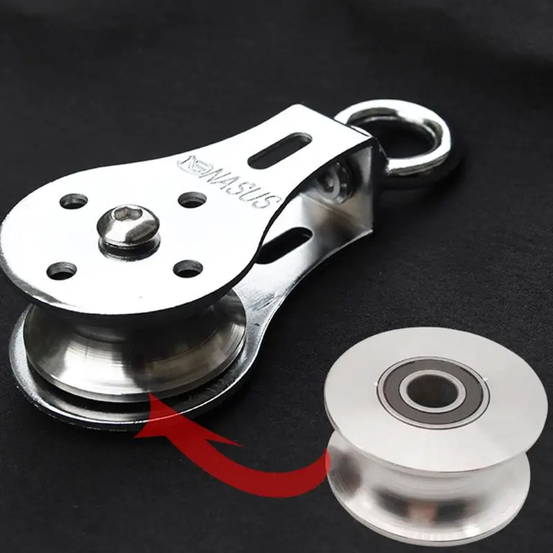 

300KG Groove Wheel Mute Swivel Fitness Strength Training Bearing Lifting Pulley