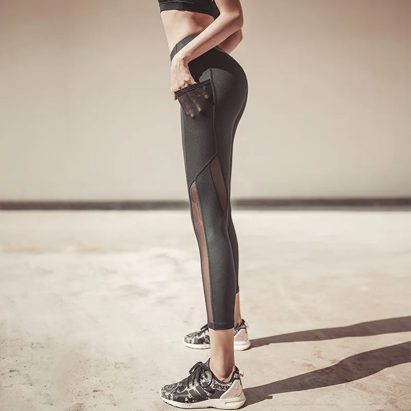 Цветные Карманные Спортивные Леггинсы для спортзала женские штаны йоги с