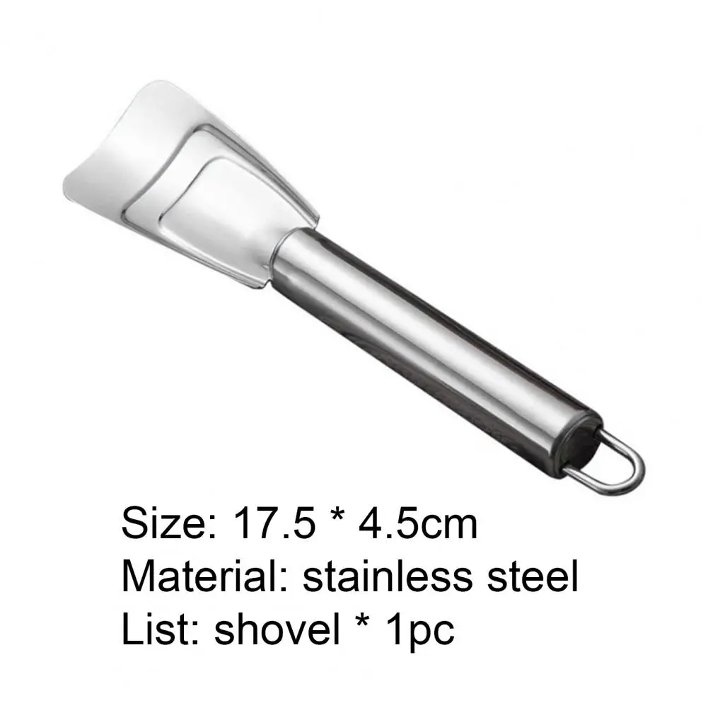 

Ice Shovel Curved Design Easy Hanging Stainless Steel Sharp Fridge Ice Scraper Cleaning Tool for Refrigerator Cleaning