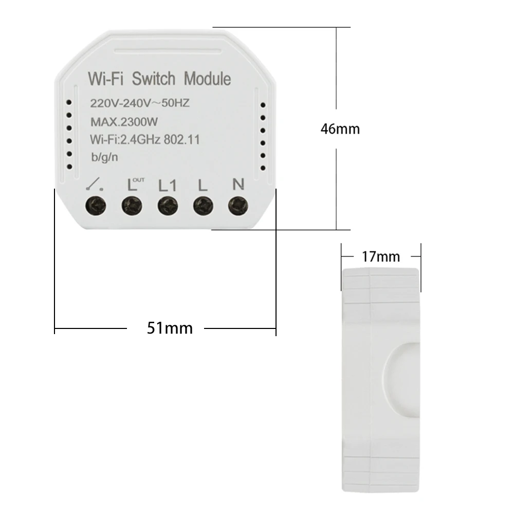 Tuya переключатель Wi Fi модуль ESP8266 Управление 2300W 10A умное домашнее реле Выключатель