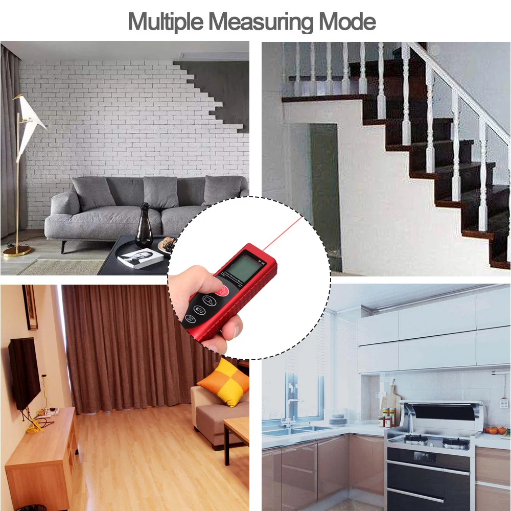 Многофункциональный портативный лазерный дальномер с ЖК-дисплеем 40/60/80 м |