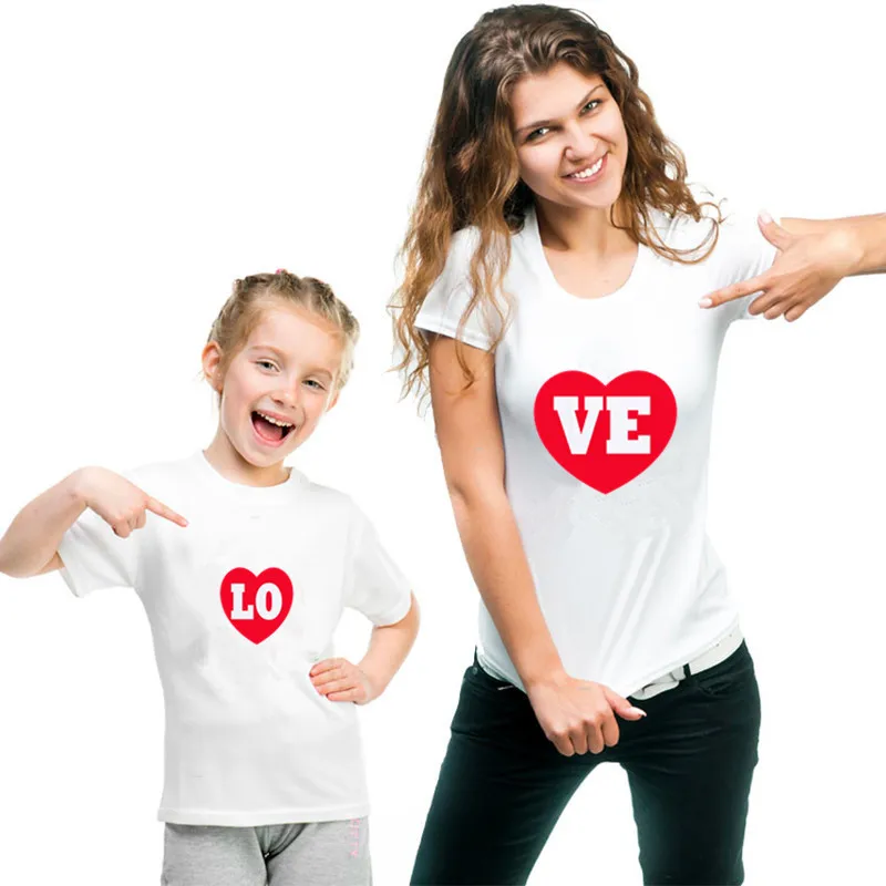 Подходящие наряды для девушек Ло и мама VE семейный образ летняя футболка цена за