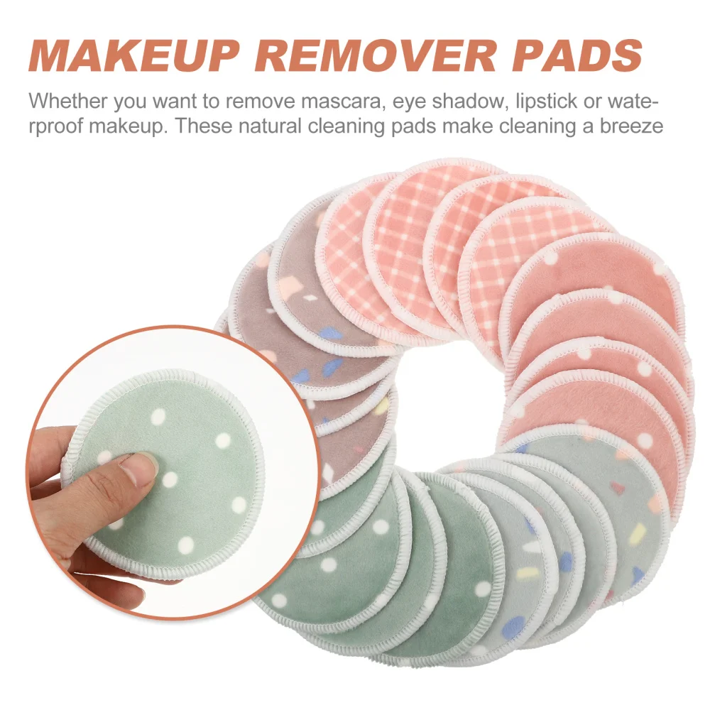 

1 Set of Makeup Remover Puff Pads Comfortable Facial Clean Pads with Storage Bag