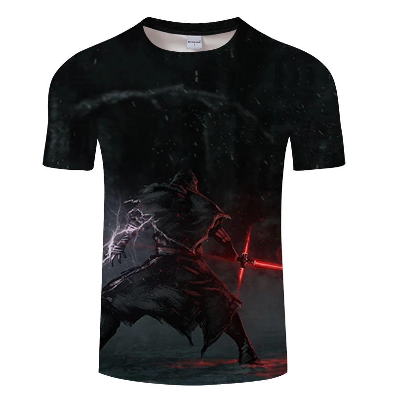 Off white Высокое качество Мужская футболка 3D мультфильм фильм костюм футболка harajuku для взрослых Дарт Вейдер модная мужская футболка Топ
