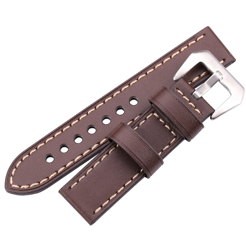 Handmade Watchbands 20mm 22mm 24mm Genuine Leather Women Men Bracelet Black Brown Wrist Watch Band Strap Watch Accessories