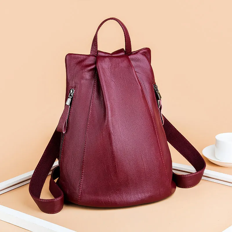 Женский кожаный рюкзак женская сумка на плечо Sac a Dos винтажный женский рюкзак высокого качества Школьные сумки высокой емкости школьные рюкзаки для девочек элегантный дизайн