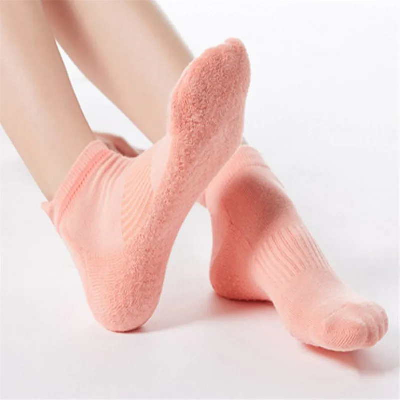 1 пара нескользящих носков для йоги с захватом мужчин и женщин махровые дышащие