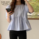 Новая летняя Корейская женская блузка с цветочным вырезом из органзы вышитая принтом Блузка с v-образным рубашка белая кружевная блузка 566F 25