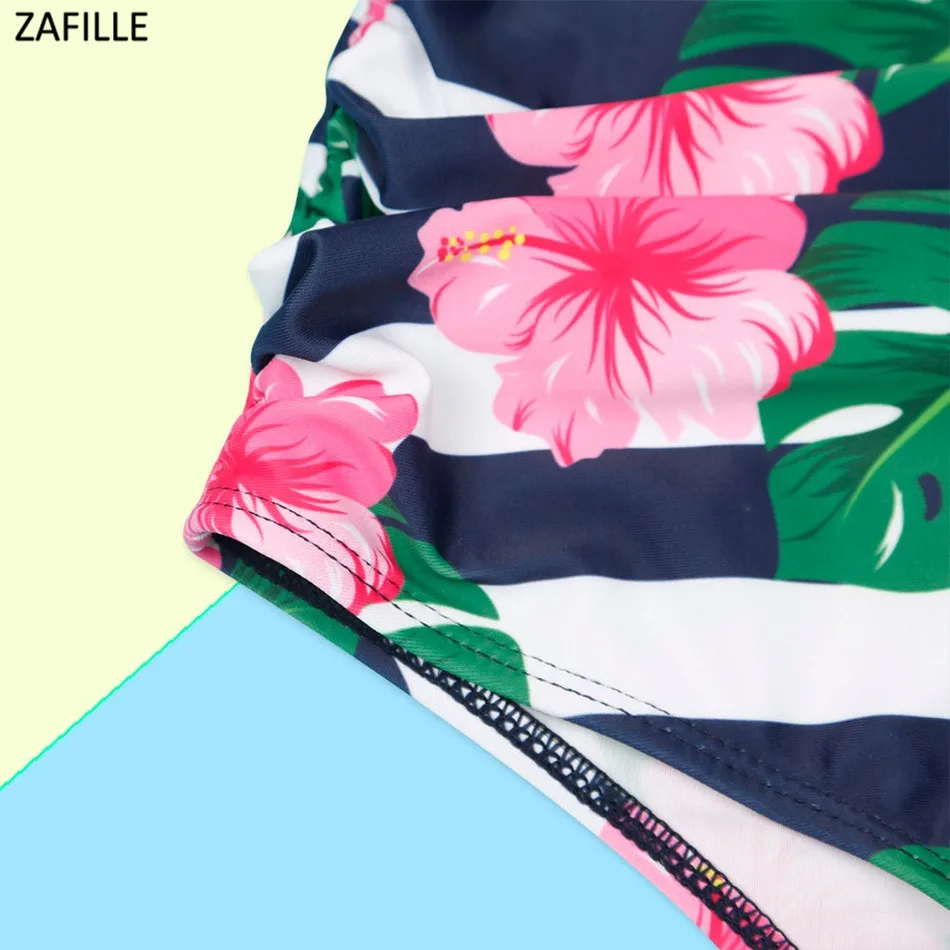 Женский купальник с цветочным принтом ZAFILLE купальный костюм оборками бикини для