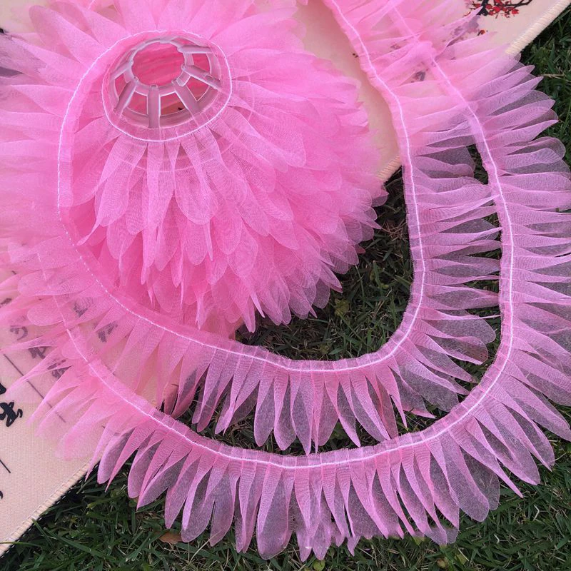 5 метров 35 мм Марля морщин кружева отделка органза лента Diy Одежда шторы материалы