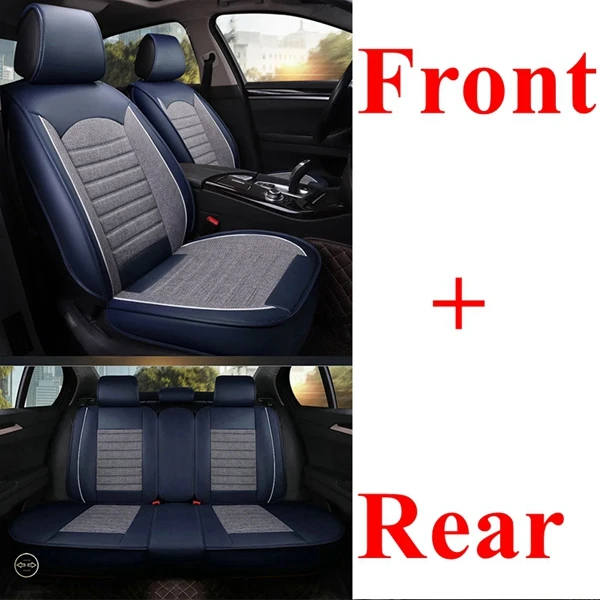 blue gray standard Передняя+ задняя крышка автомобильного сиденья для Volkswagen Passat b5 b6 b7 b8 golf 4 golf 5 golf 6 golf 7 tiguan Polo tiguan touareg Dacia duster - Название цвета: blue gray standard