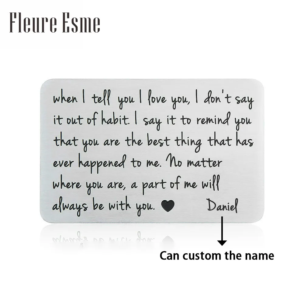 

Wallet Insert Card Anniversary Birthday Gifts for Him Men Husband Valentine from Wife Girlfriend Boyfriend Gift for Groom Fiance