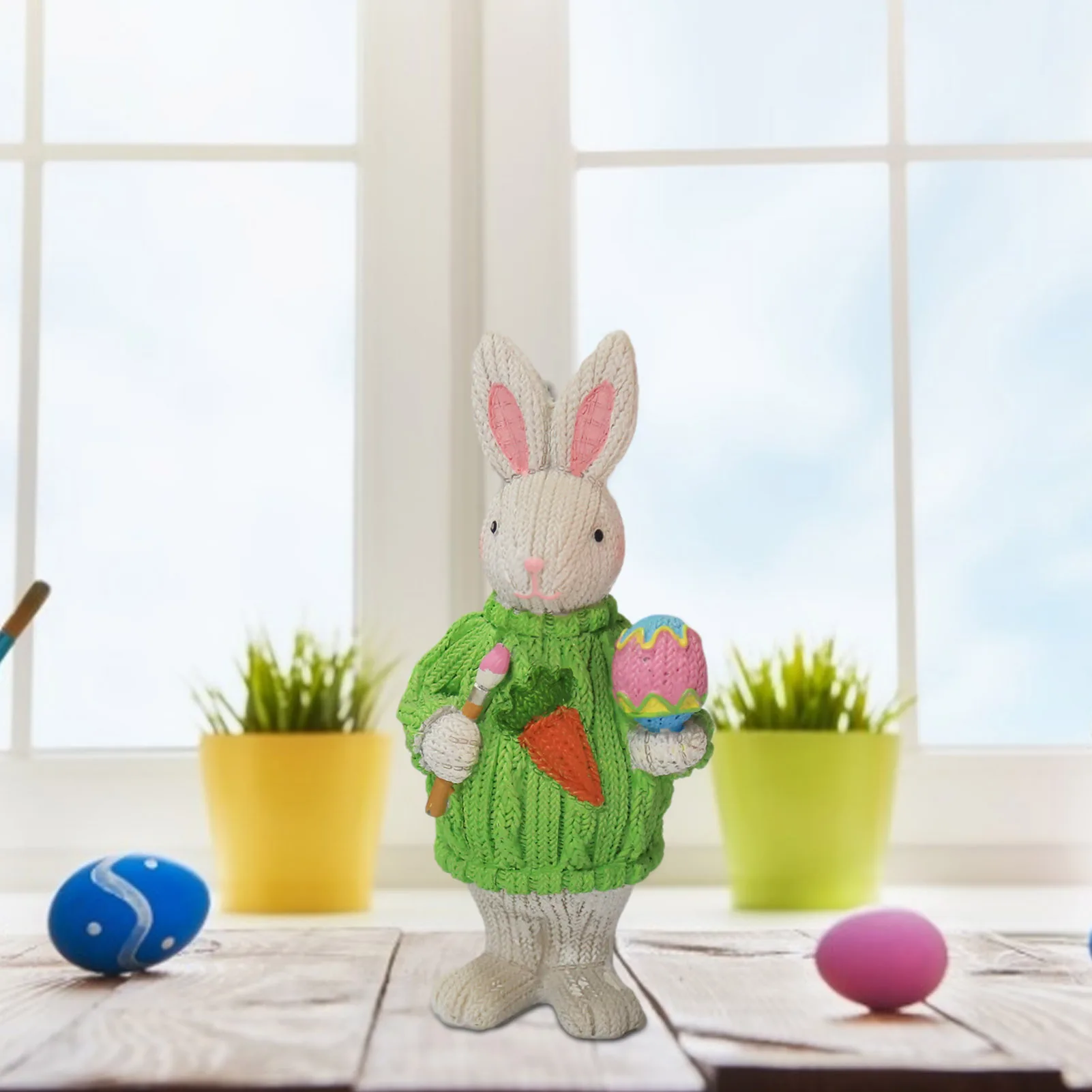 Пасхальное украшение скульптура кролика для дома праздника декор гостиной