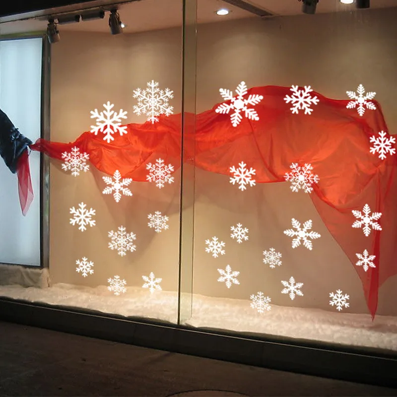 Белые снежинки наклейки на окно Рождественские Зимние украшения в страны чудес