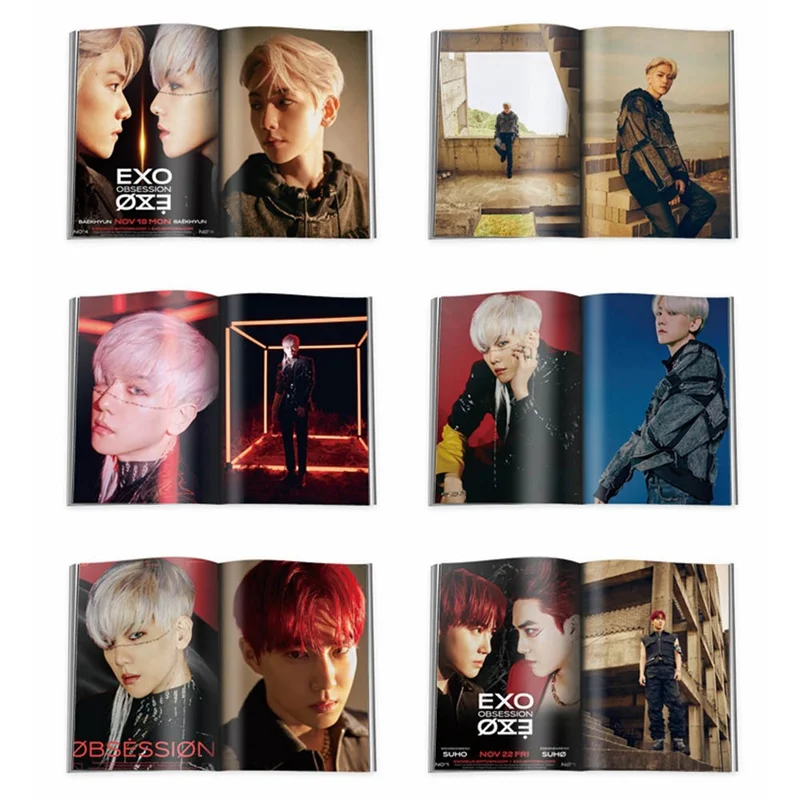 

EXO New Ablum OBSESSION Fashion K-pop EXO Mini Photobook Photo Card Fans Collection Upplies Stationery Set