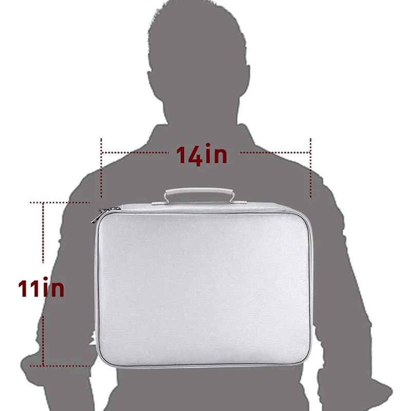 

2 Pcs Fireproof Document Storage Lock Bag,Carry Wallet Multi-Layer Portable Document Storage, White & Black