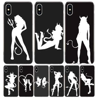 angel and devil sexy girl silicon call phone case for apple iphone 11 13 pro max 12 mini 7 plus 6 x xr xs 8 6s se 5s cover