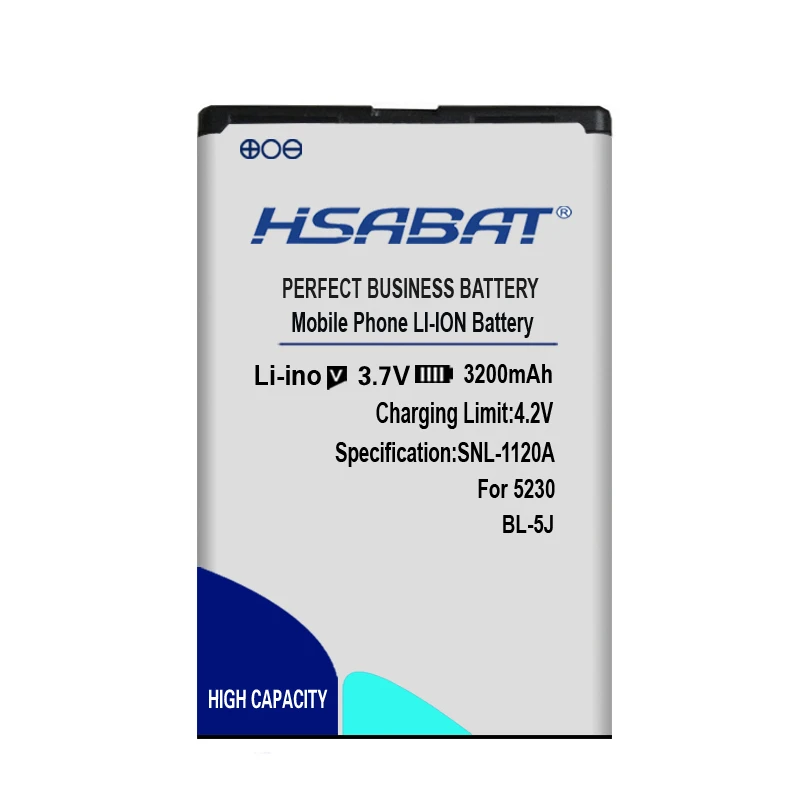 HSABAT 3200 мА/ч, BL-5J Батарея для Nokia 5230 5233 5800 3020 Lumia 520 525 530 5900 Xpress Music C3 N900 X6