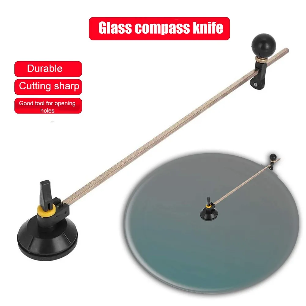 

40cm Circular Glass Cutter With Suction Cup Diameter Adjustable 6 Wheel Compasses Circular Circle Glass Disc Cutting Tool