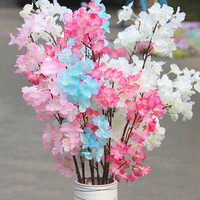 6pcs artificial flower artificial sakura flower bouqutesartificial sakura cherry blossom flower bouquets with three branches