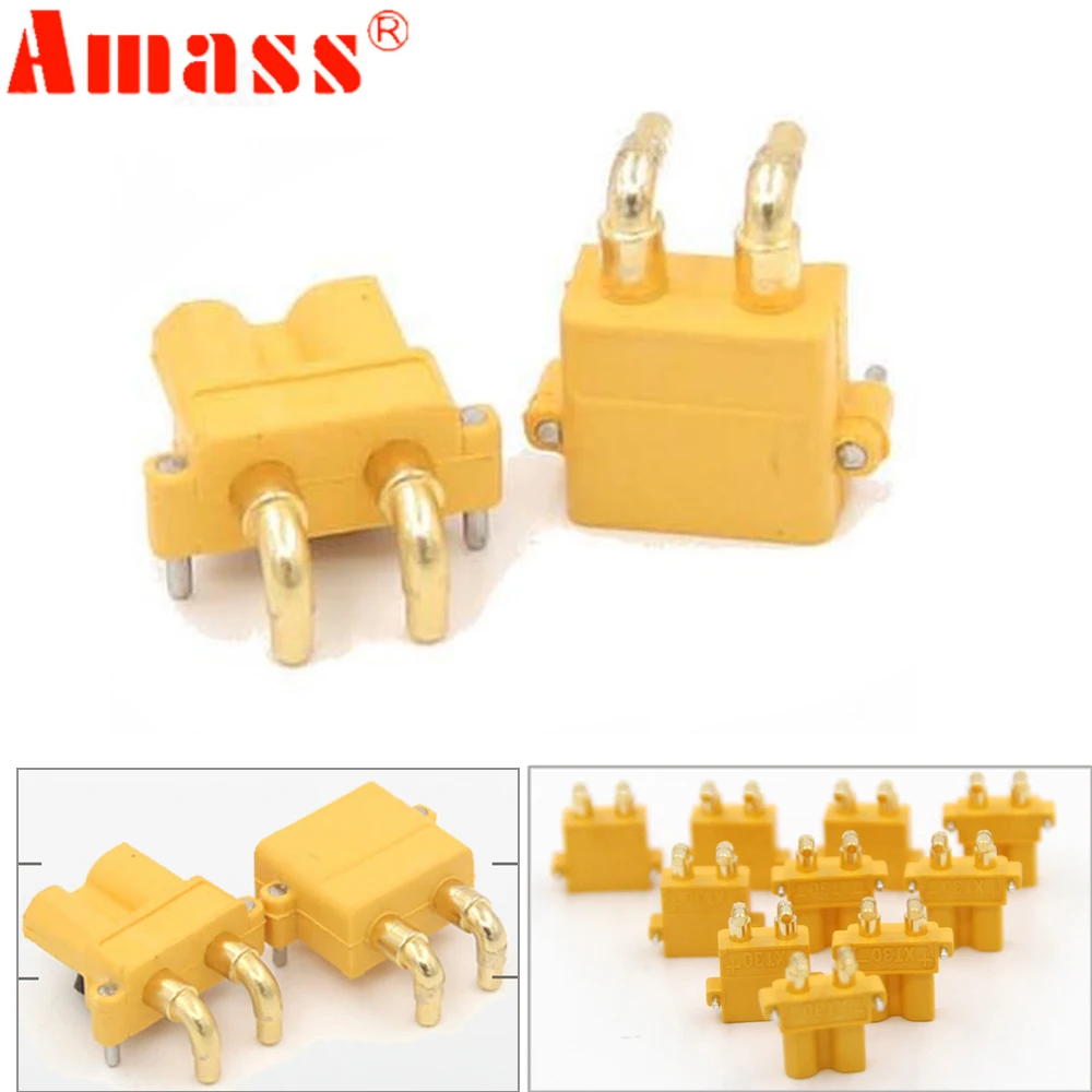 10 шт. Amass XT30PW ESC моторная плата штекер банан Золотой XT30 Модернизированный