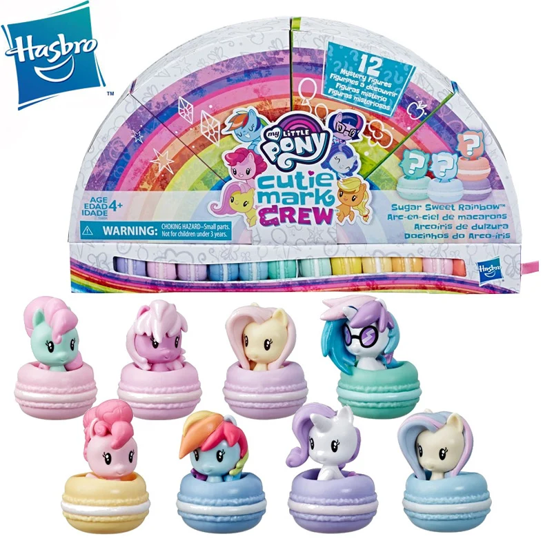 

Original Hasbro My Little Pony Cutie Mark Crew Sugar Sweet Rainbow Random 12 Mystery Figures Collection Q Model Dolls Kids Toys