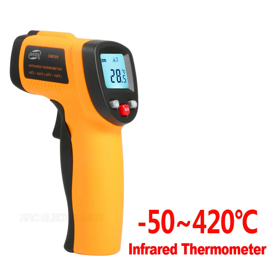 Бесконтактный 12:1 ЖК-дисплей ИК Инфракрасный цифровой термометр-пистолет
