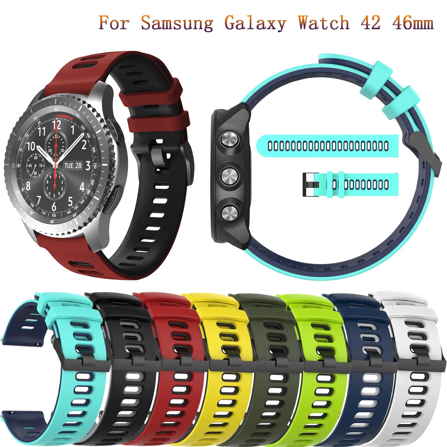 

Correa Silicone Band for Samsung Galaxy Watch Active2 46mm 42mm Gear S3 Classic and Frontier Strap Watchband Bracelet ремешок