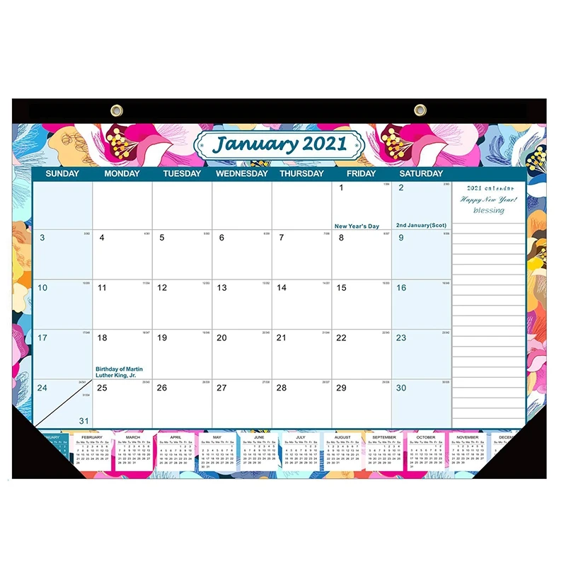 

Desk Calendar 17Inch x 12Inch Large Monthly Wall Hang Calendar for Planning,Runs From January 2021 to December 2021