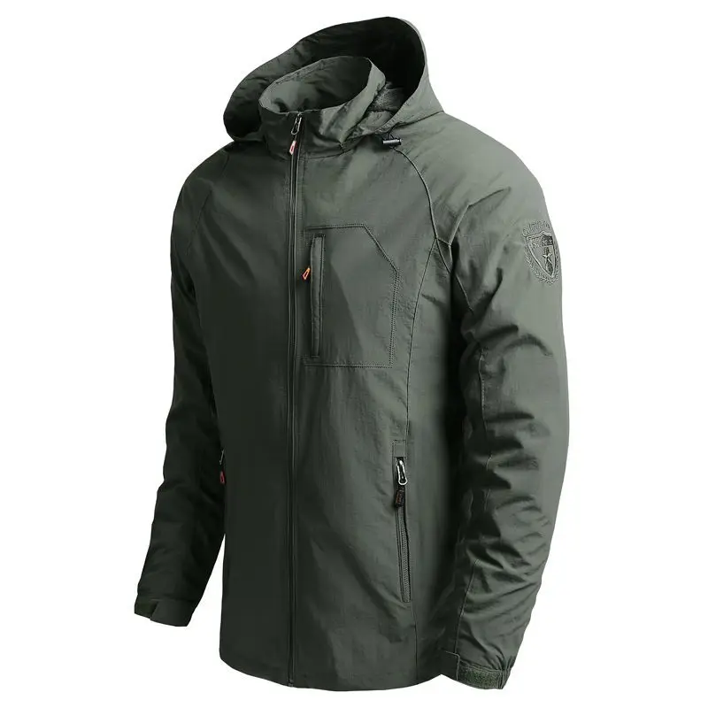 

Men's Jacket Outdoor Autumn Lightweight Windproof Soft Shell Waterproof Hooded Bomber Coats Zipper Military Army Combat Jackets