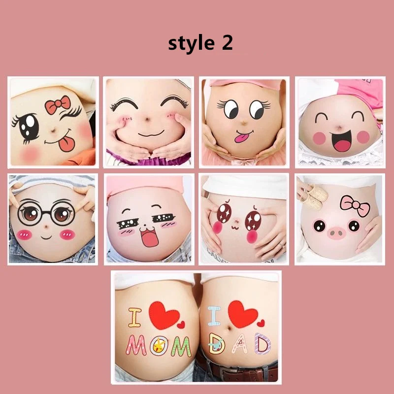 Новинка 2018 10 шт./лот Симпатичные реквизиты для фотосъемки беременных 3D живот