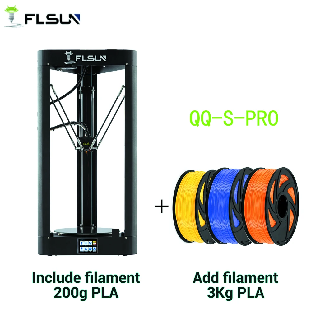 Flsun Delta 3D принтер QQ S Pro высокоскоростной новый переключатель автовыравнивания