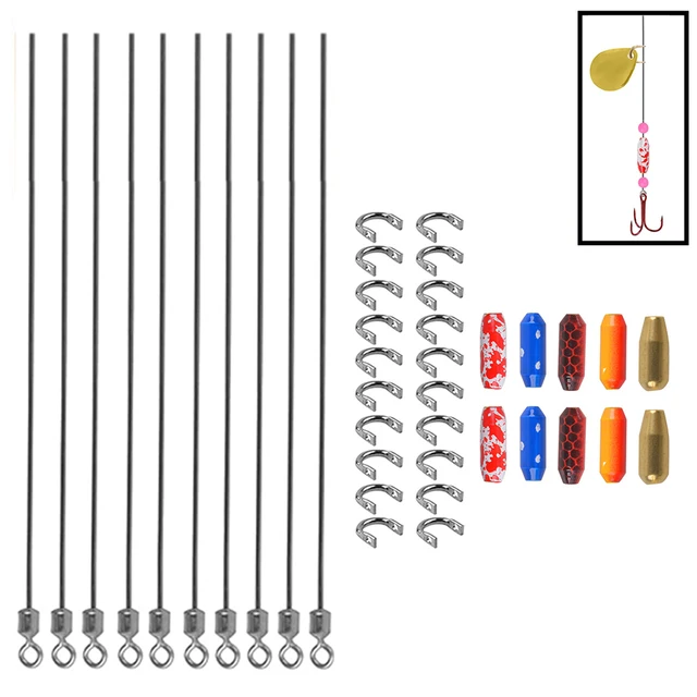 40Pcs Spinner bait Fishing connector Inline Steel wire Fishing Clevis Easy Spin Brass sinker lure Bass Jig fishing Tackle 1